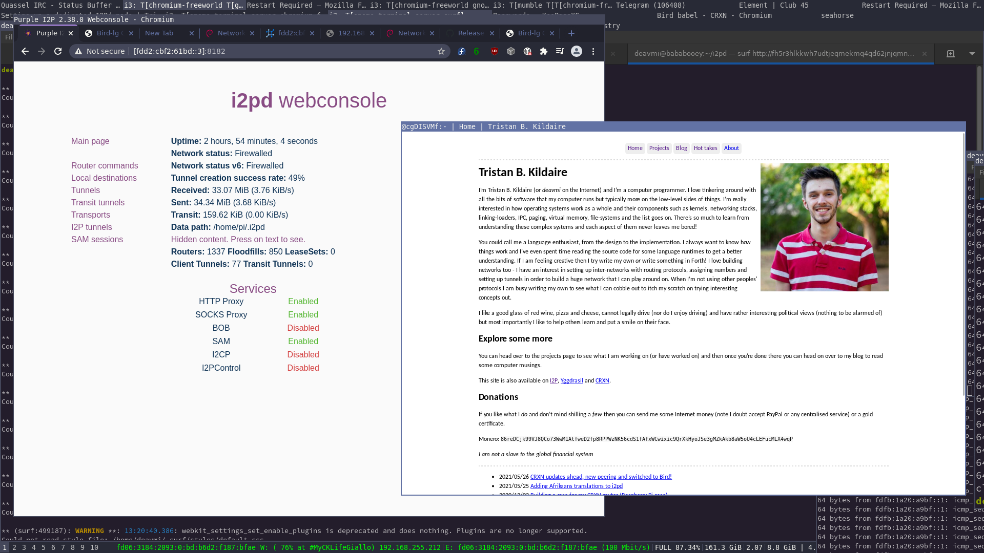 Deavmi’s homepage on I2P